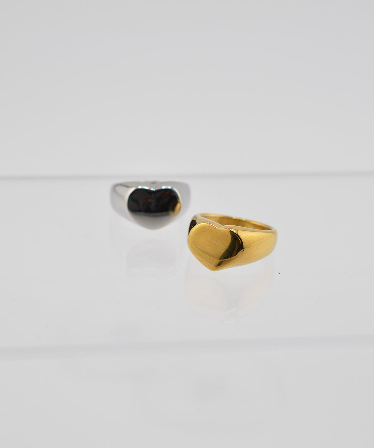 【earyear】Puffy Heart design peti Volume Ring