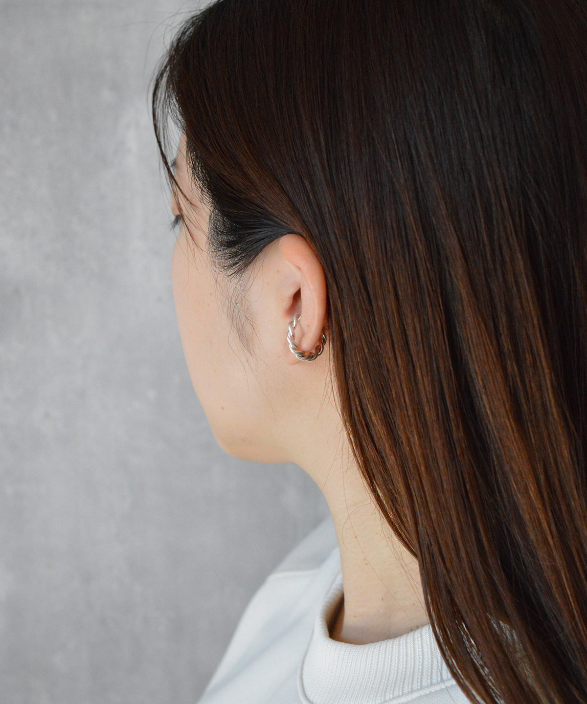 【earyear】Rope design  Metal Hoop Ear Cuff<片耳用>