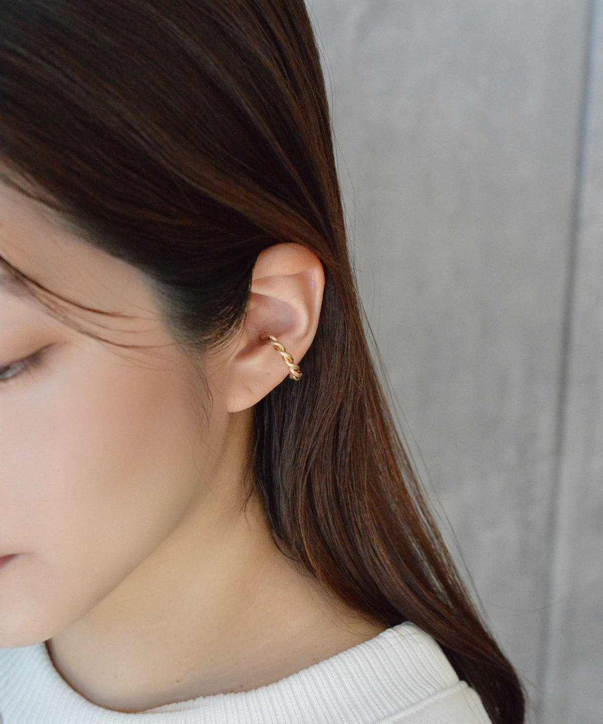 【earyear】Rope design  Metal Hoop Ear Cuff<片耳用>