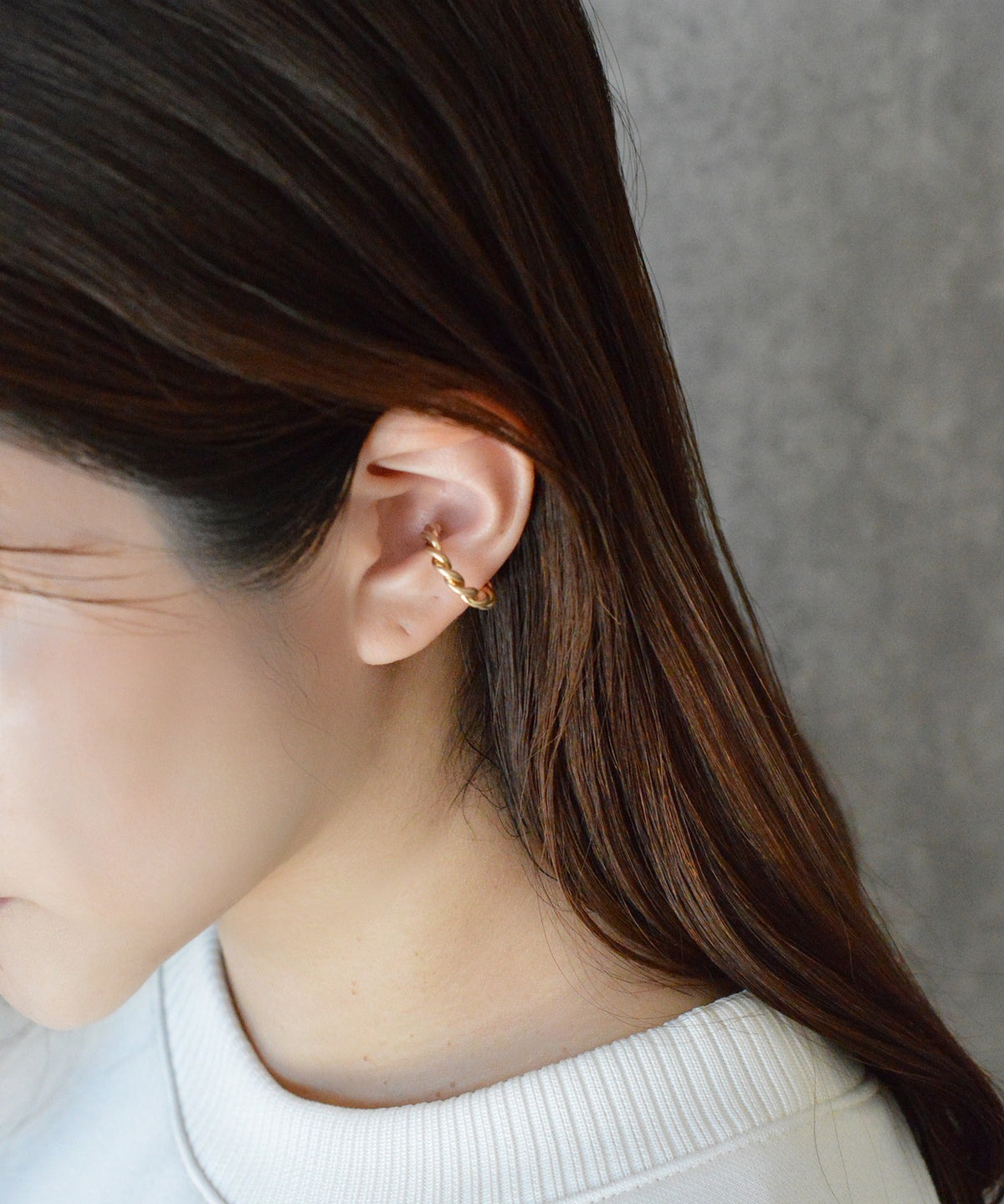 【earyear】Rope design  Metal Hoop Ear Cuff<片耳用>