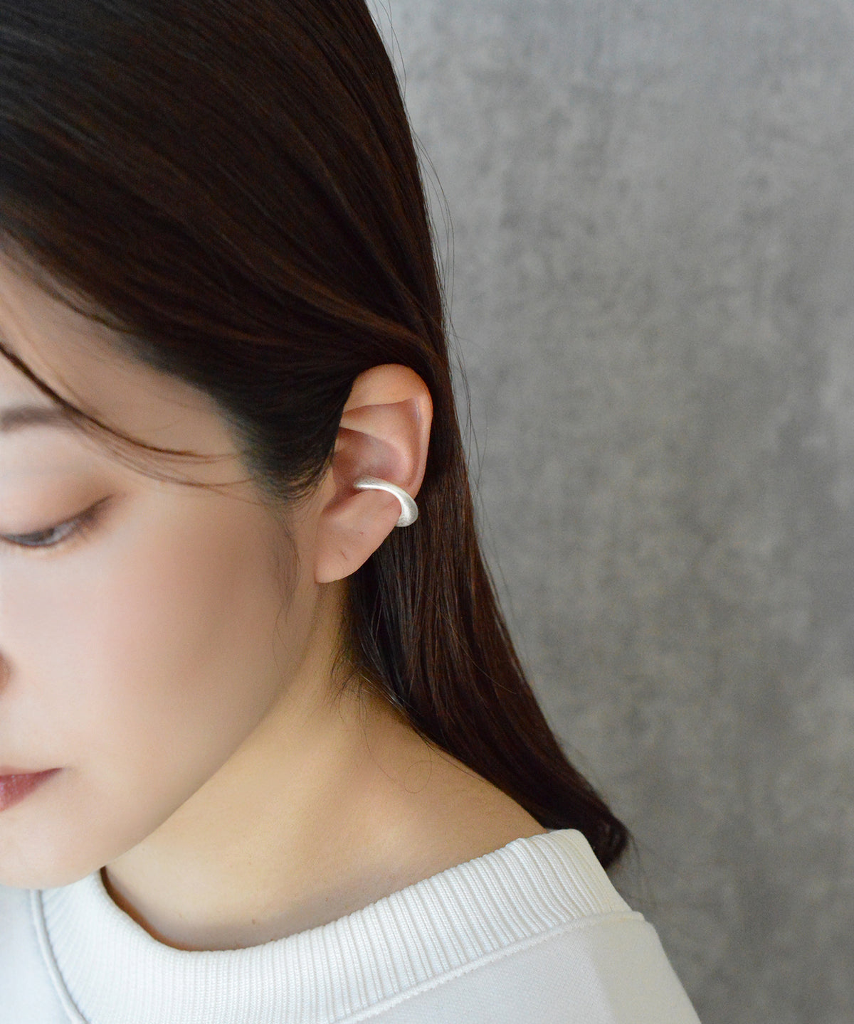 【earyear】Design Hoop(Matte) design Metal Hoop Ear Cuff<片耳用>