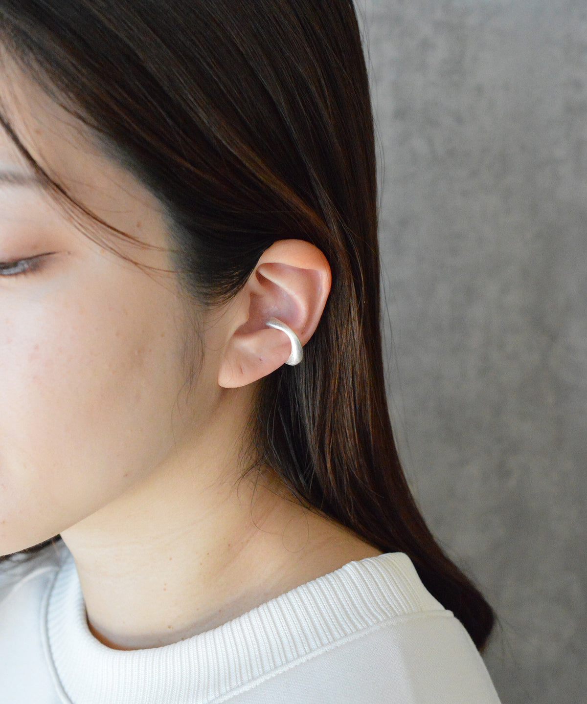 【earyear】Design Hoop(Matte) design Metal Hoop Ear Cuff<片耳用>