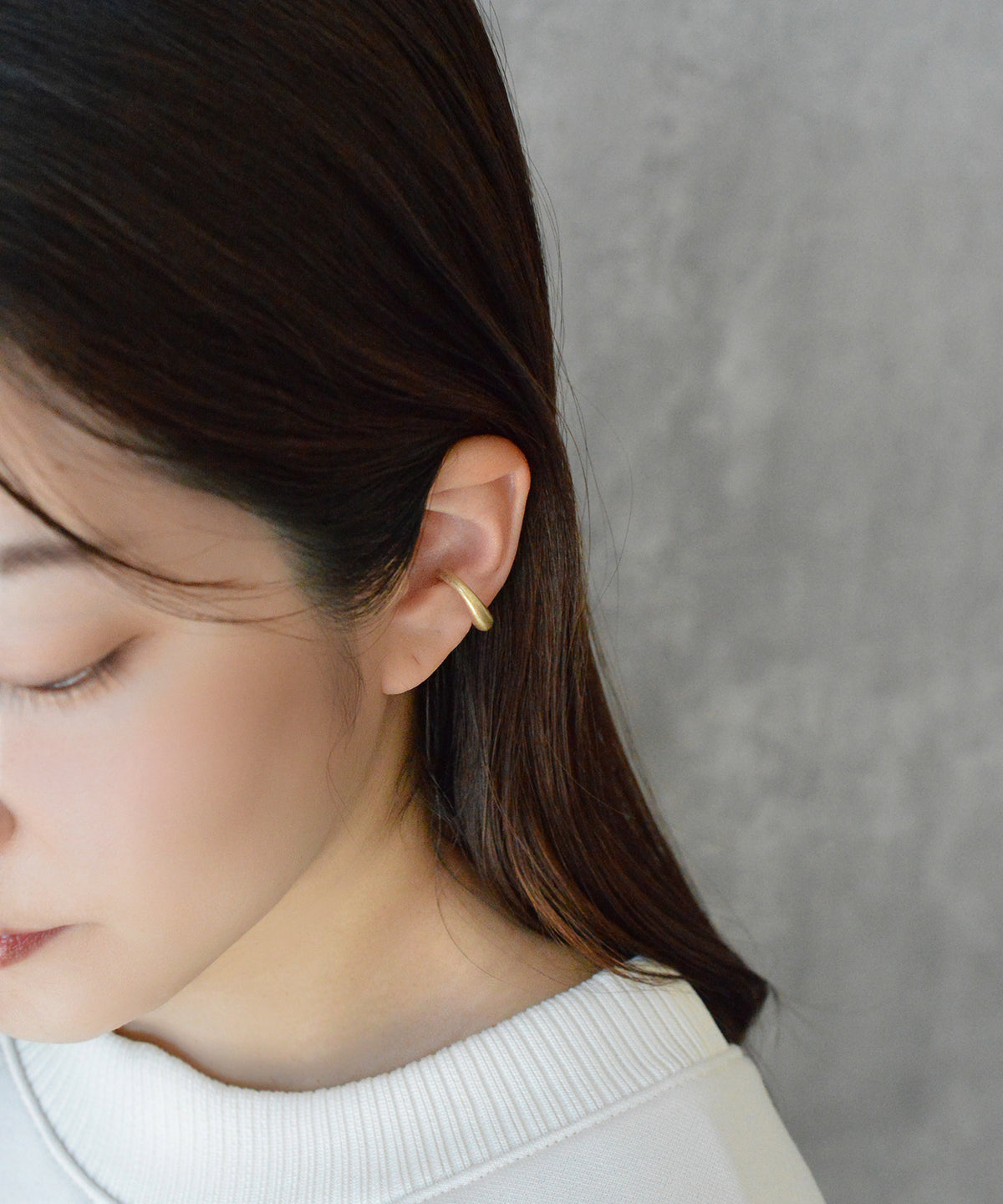 【earyear】Design Hoop(Matte) design Metal Hoop Ear Cuff<片耳用>