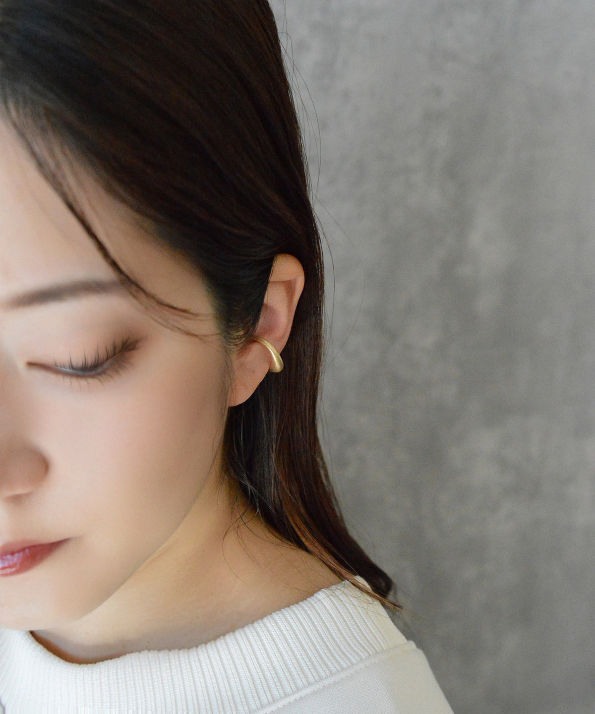 【earyear】Design Hoop(Matte) design Metal Hoop Ear Cuff<片耳用>