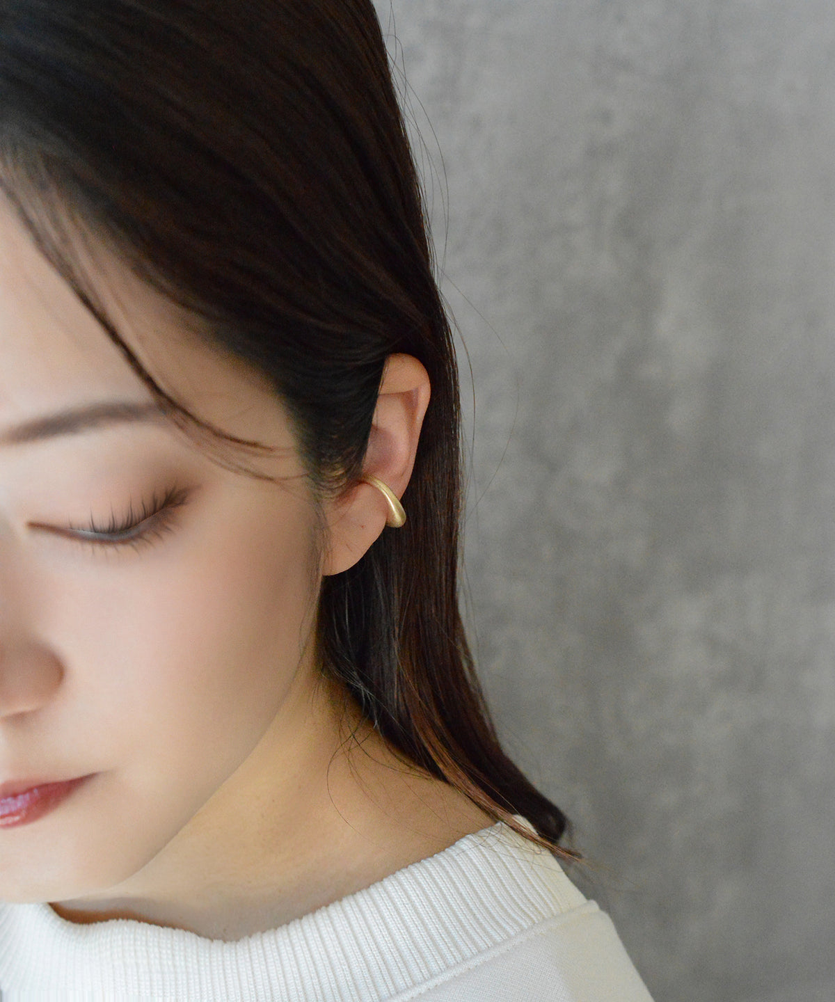 【earyear】Design Hoop(Matte) design Metal Hoop Ear Cuff<片耳用>