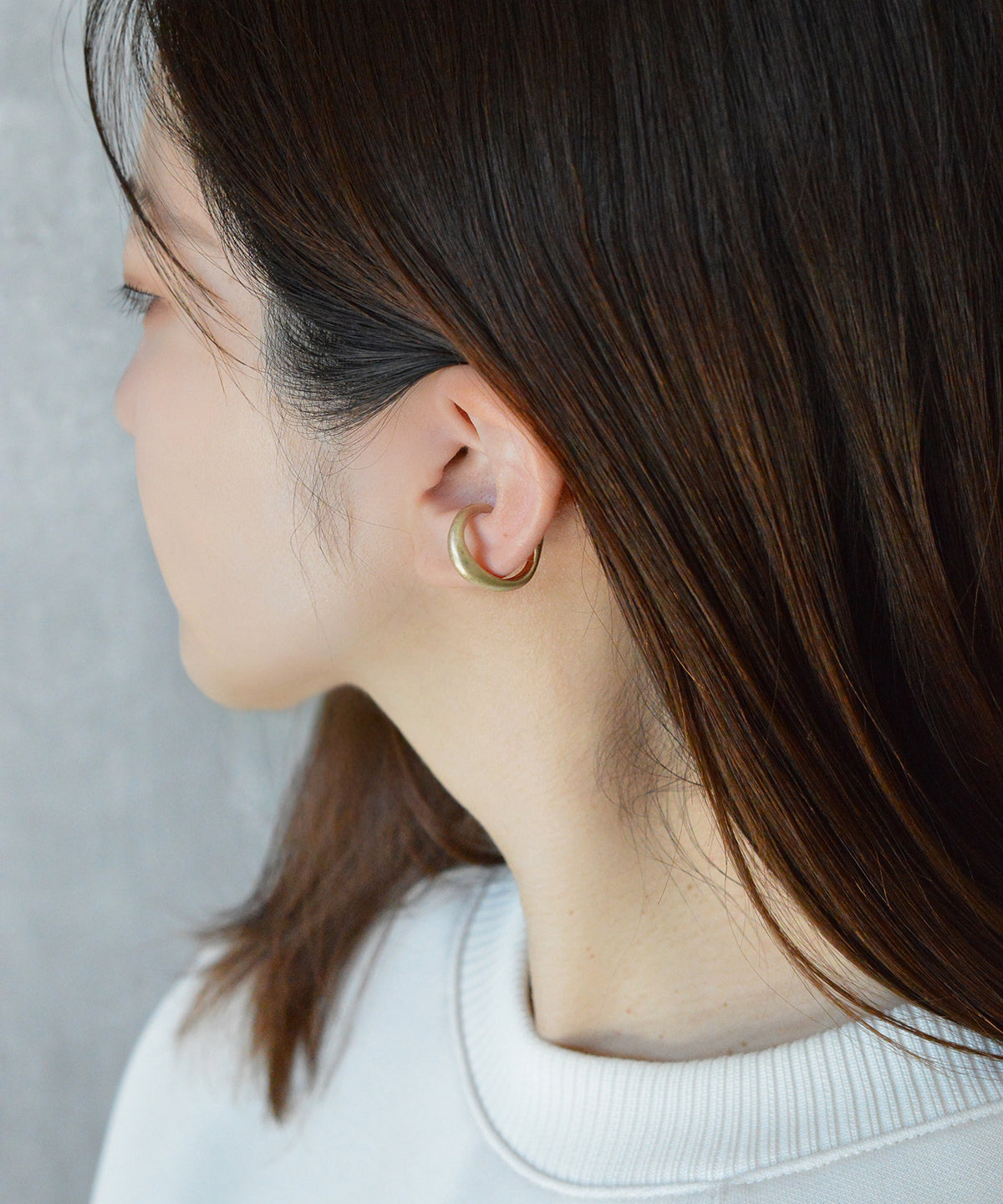 【earyear】Design Hoop(Matte) design Metal Hoop Ear Cuff<片耳用>