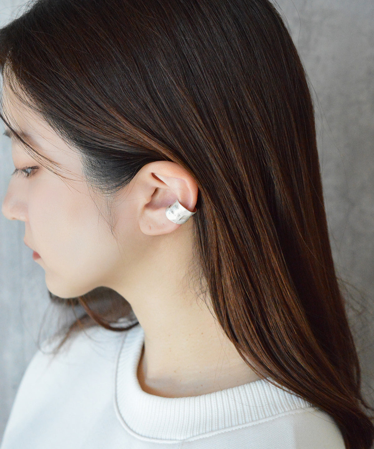 【earyear】Rough Plate matte(Matte) design Metal Hoop Ear Cuff<片耳用>