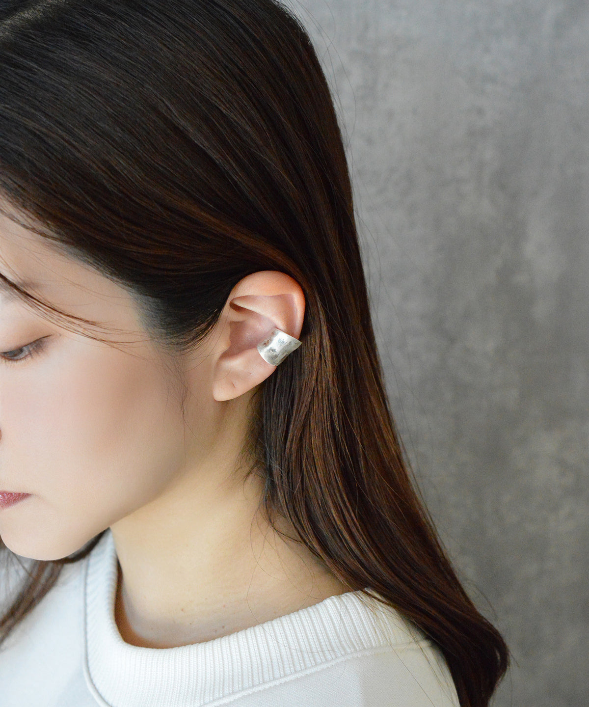 【earyear】Rough Plate matte(Matte) design Metal Hoop Ear Cuff<片耳用>