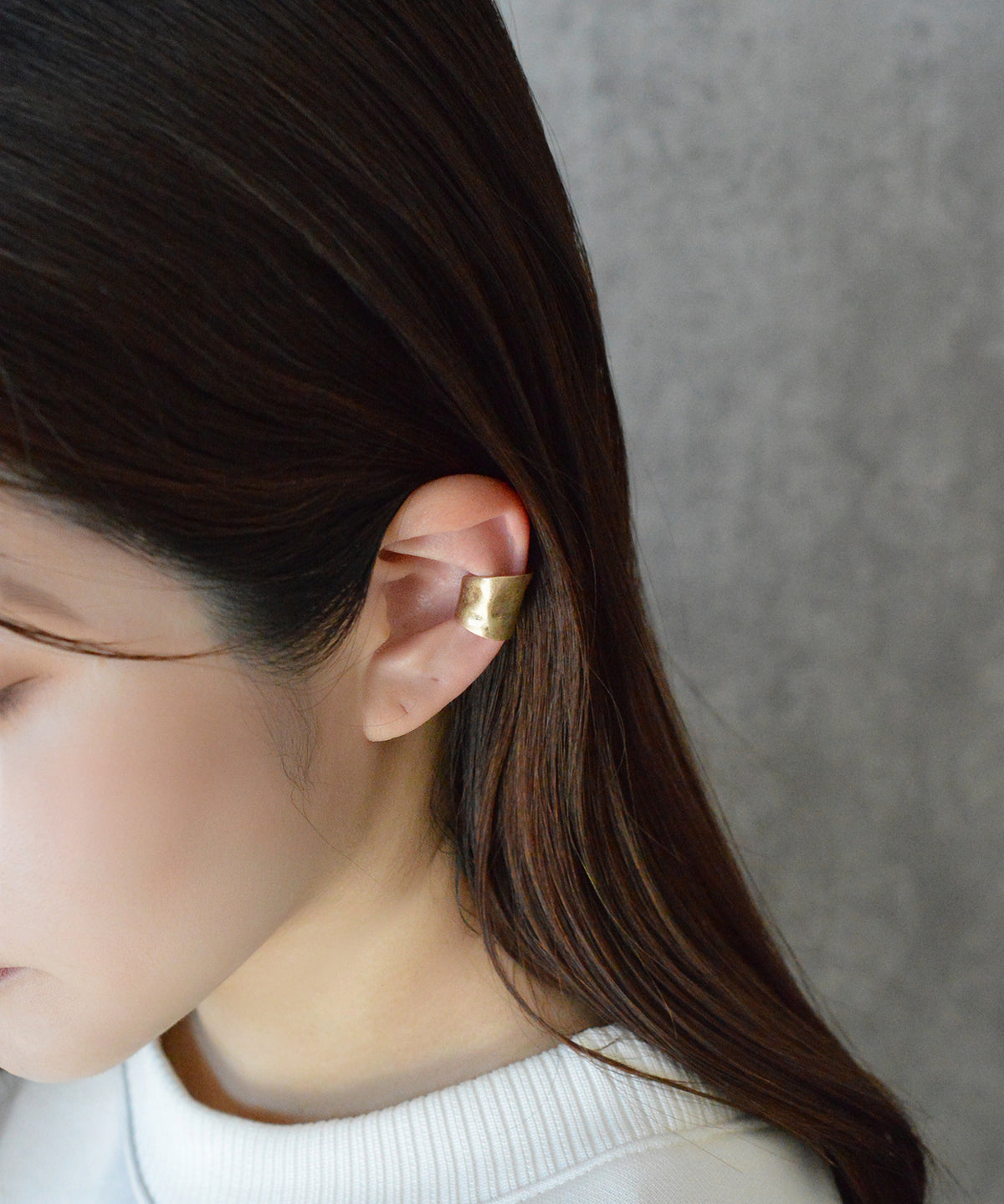 【earyear】Rough Plate matte(Matte) design Metal Hoop Ear Cuff<片耳用>