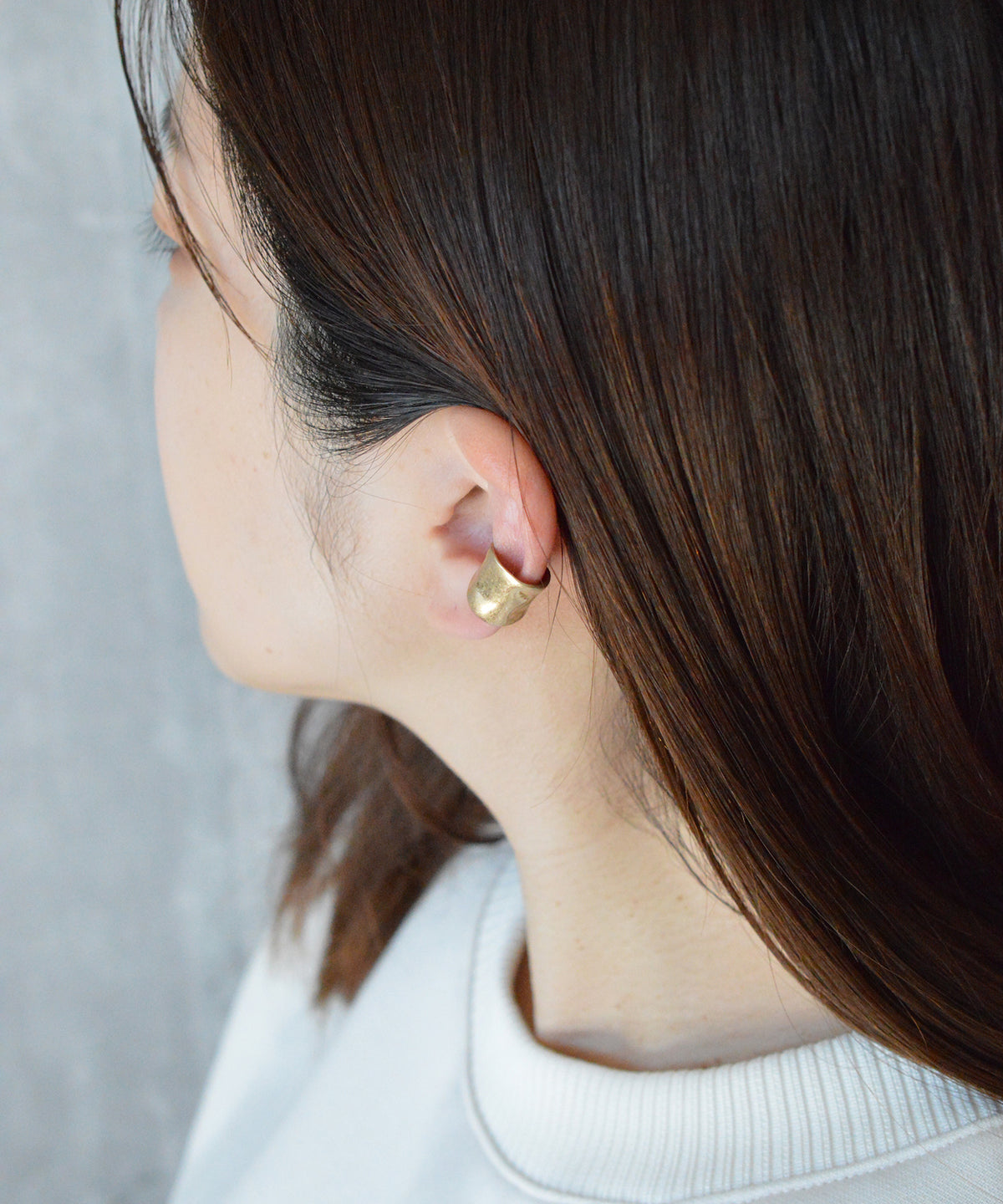 【earyear】Rough Plate matte(Matte) design Metal Hoop Ear Cuff<片耳用>