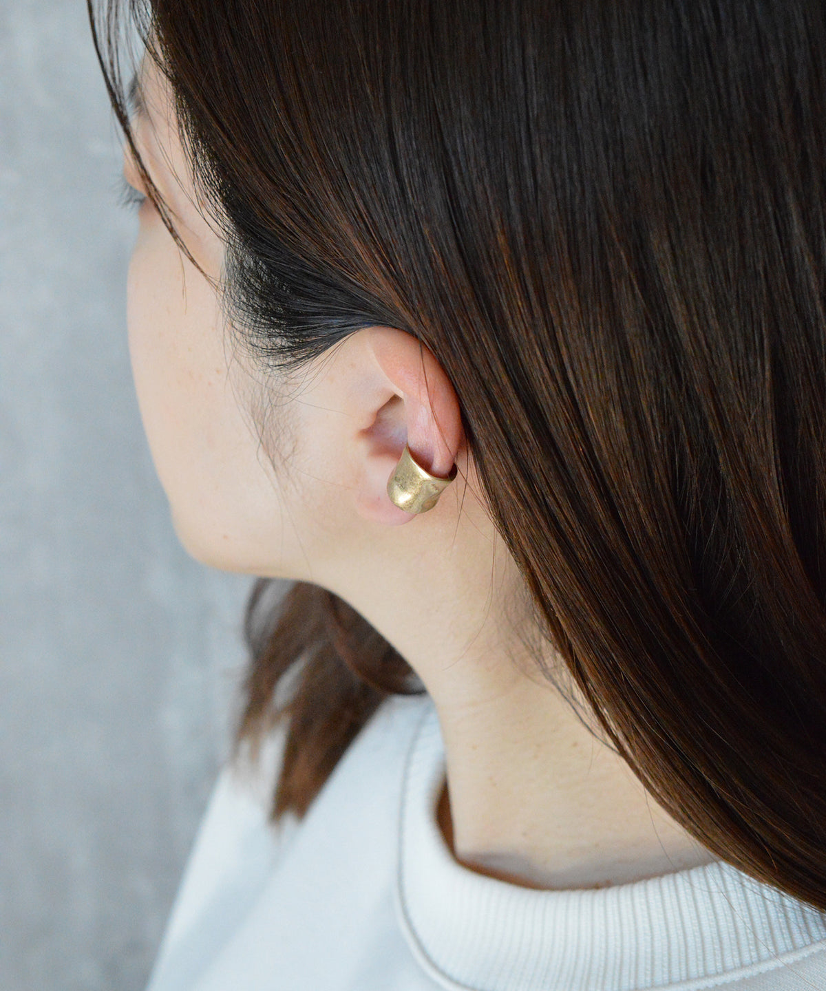 【earyear】Rough Plate matte(Matte) design Metal Hoop Ear Cuff<片耳用>