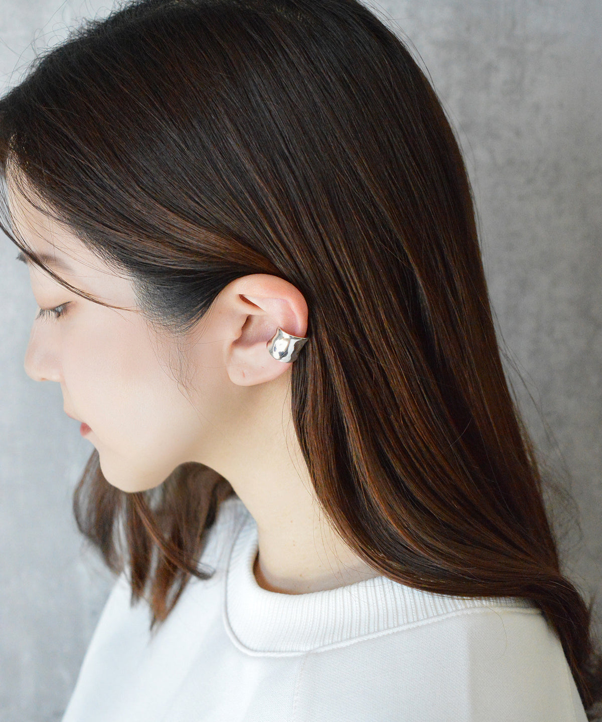 【earyear】Rough Plate design Metal Hoop Ear Cuff<片耳用>