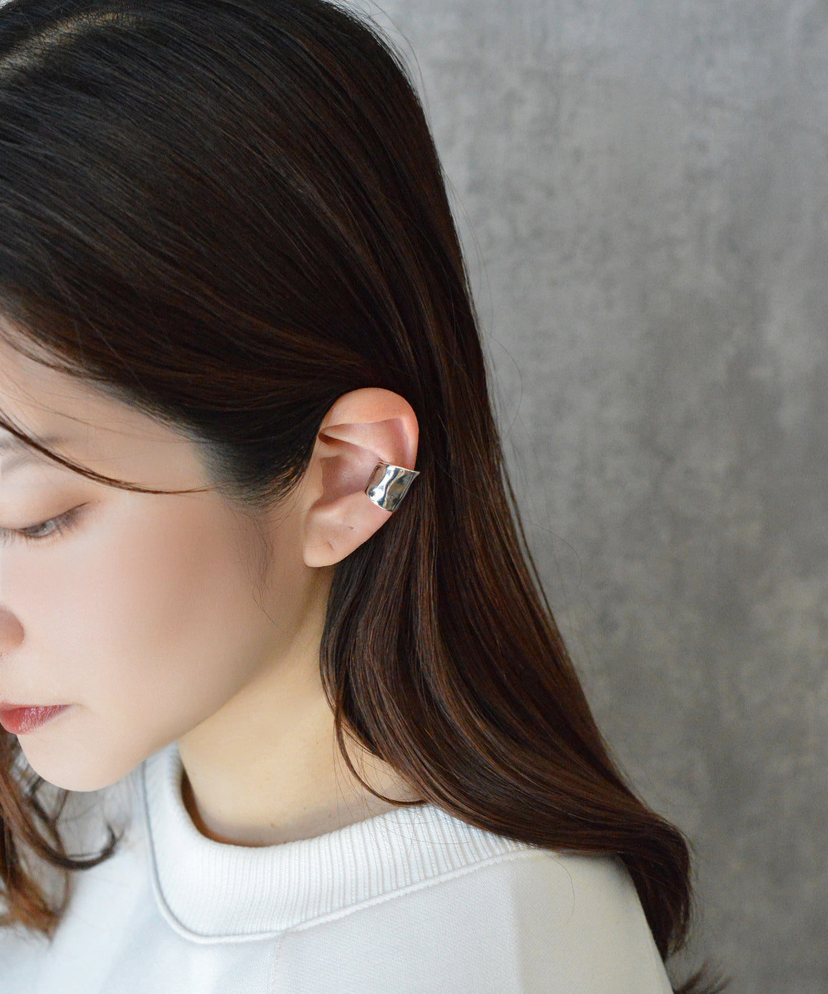 【earyear】Rough Plate design Metal Hoop Ear Cuff<片耳用>