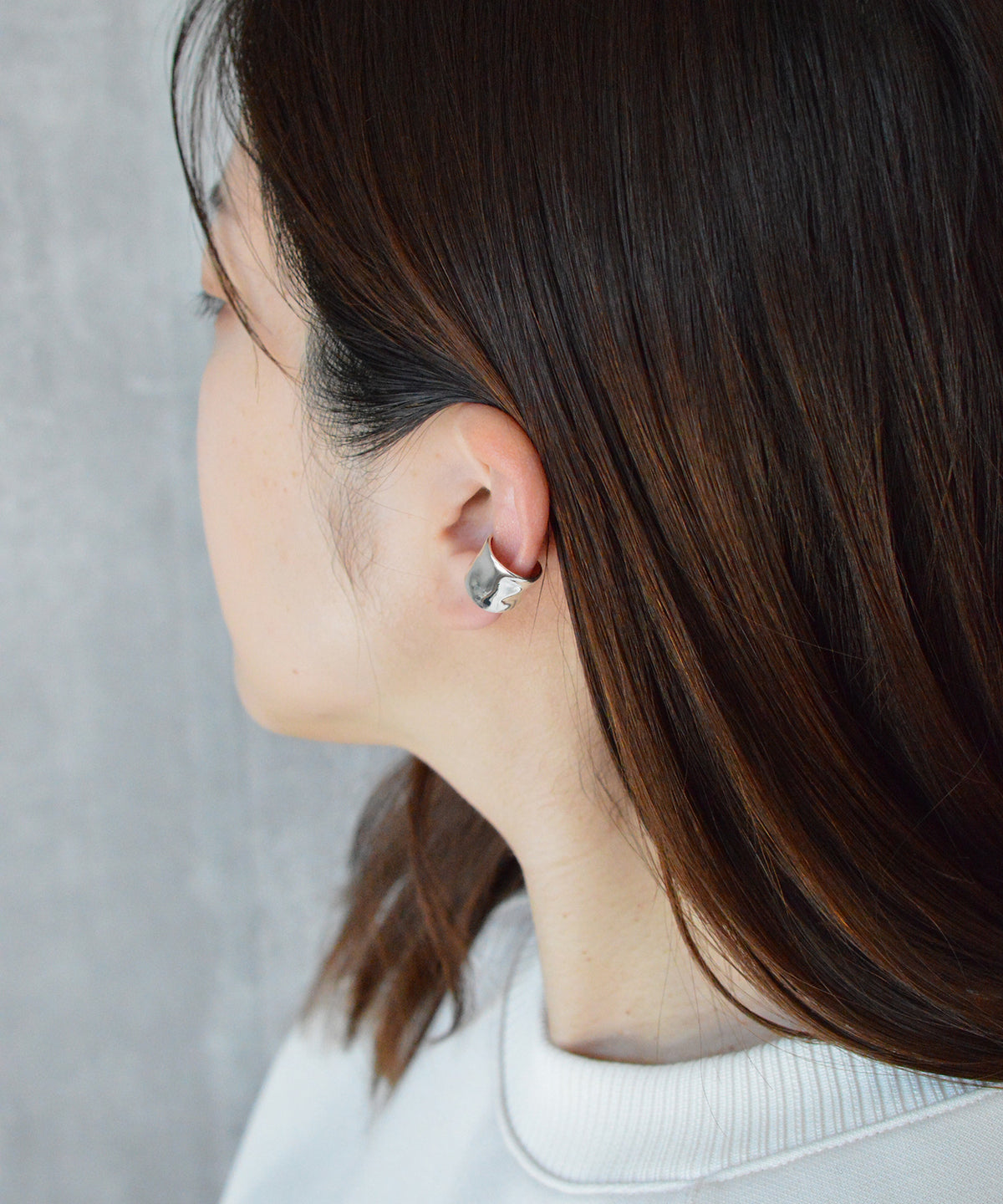 【earyear】Rough Plate design Metal Hoop Ear Cuff<片耳用>