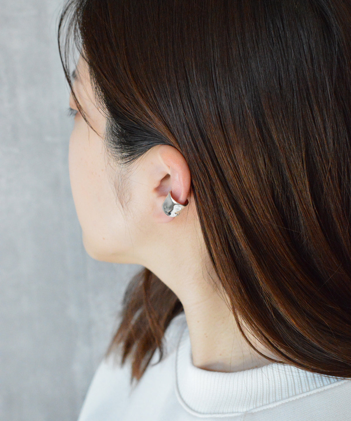 【earyear】Rough Plate design Metal Hoop Ear Cuff<片耳用>