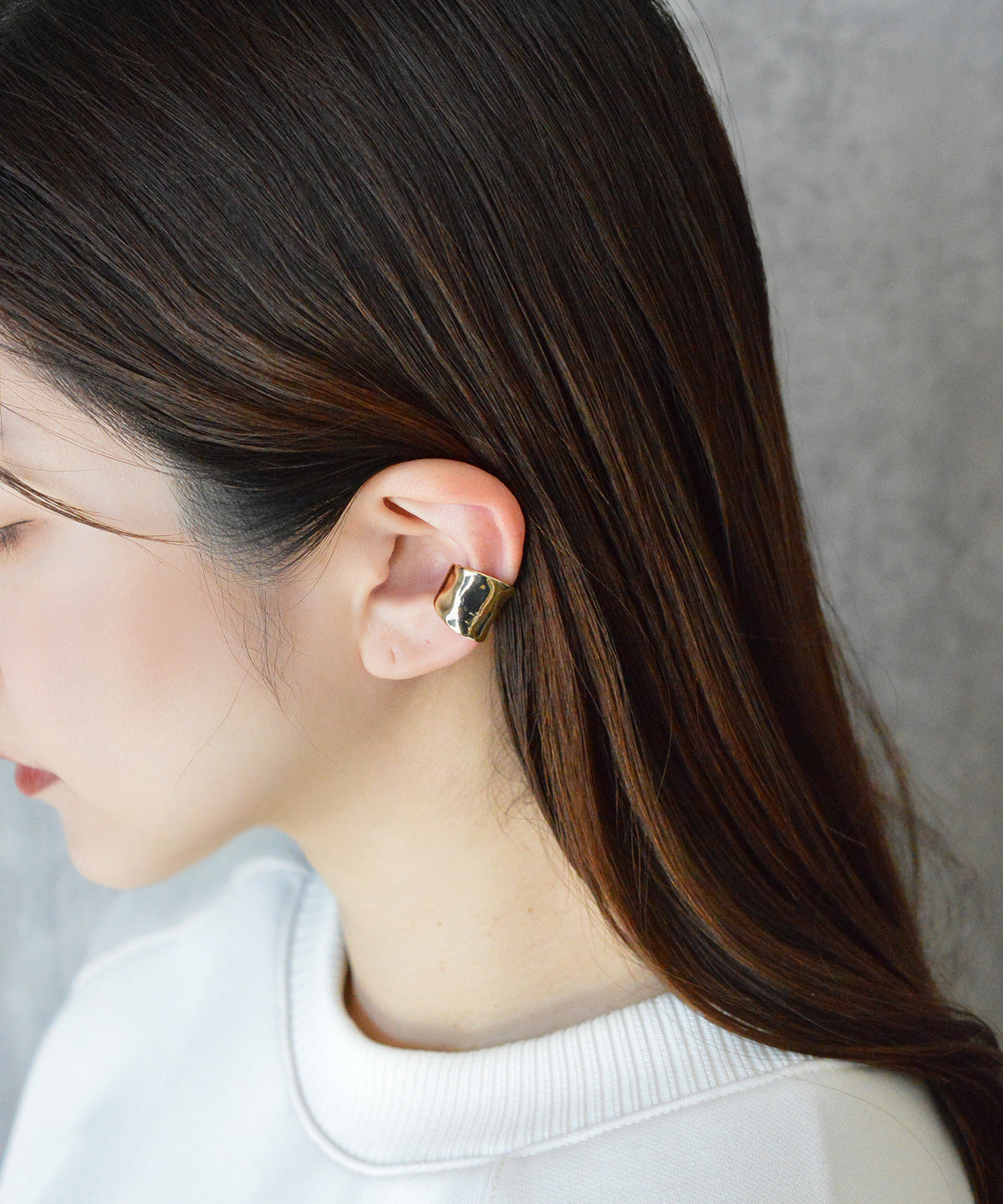 【earyear】Rough Plate design Metal Hoop Ear Cuff<片耳用>