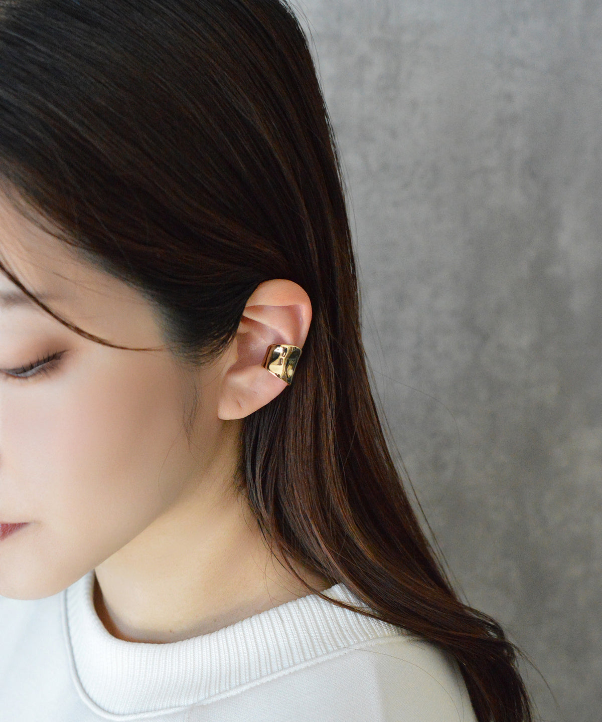 【earyear】Rough Plate design Metal Hoop Ear Cuff<片耳用>