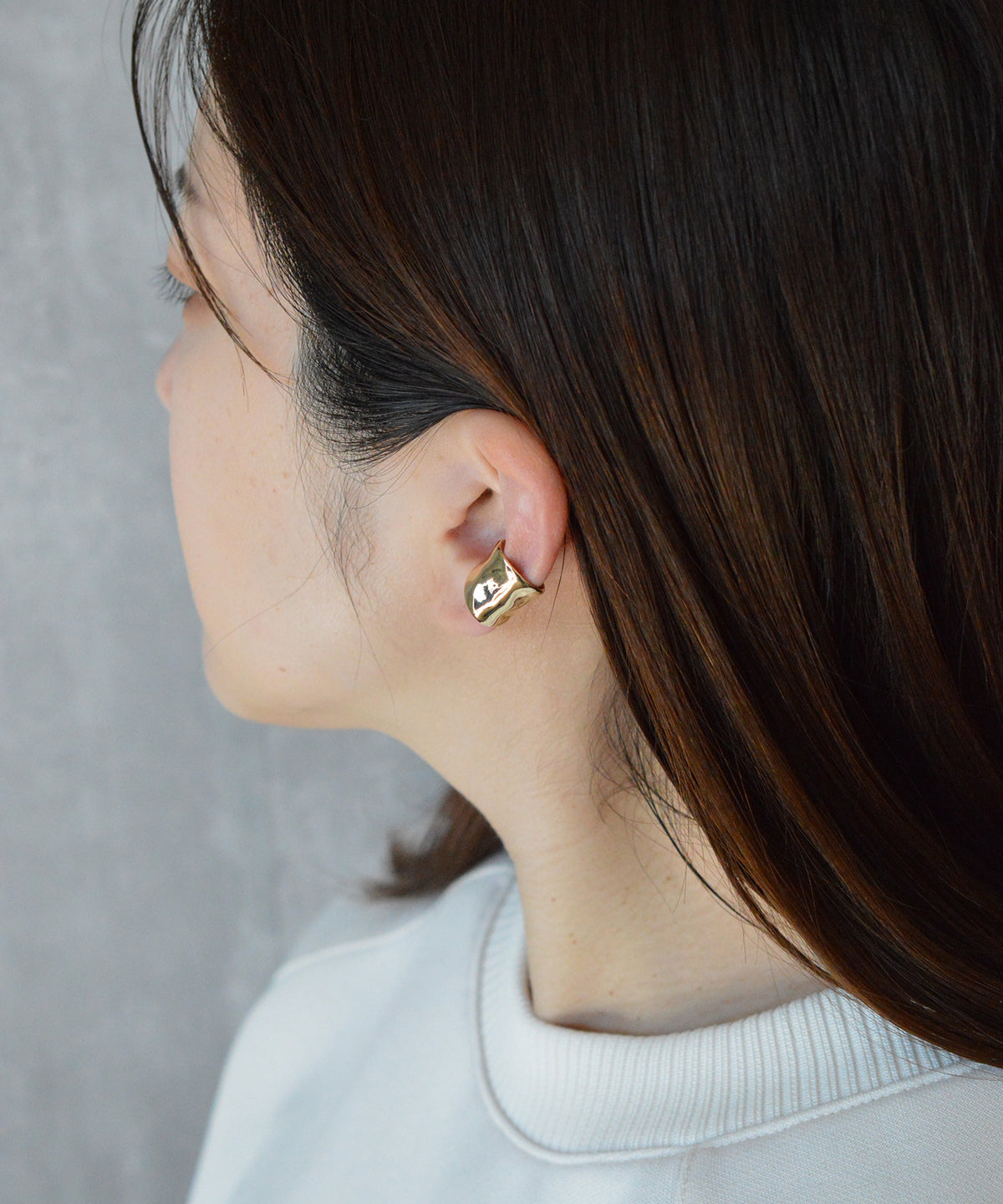 【earyear】Rough Plate design Metal Hoop Ear Cuff<片耳用>