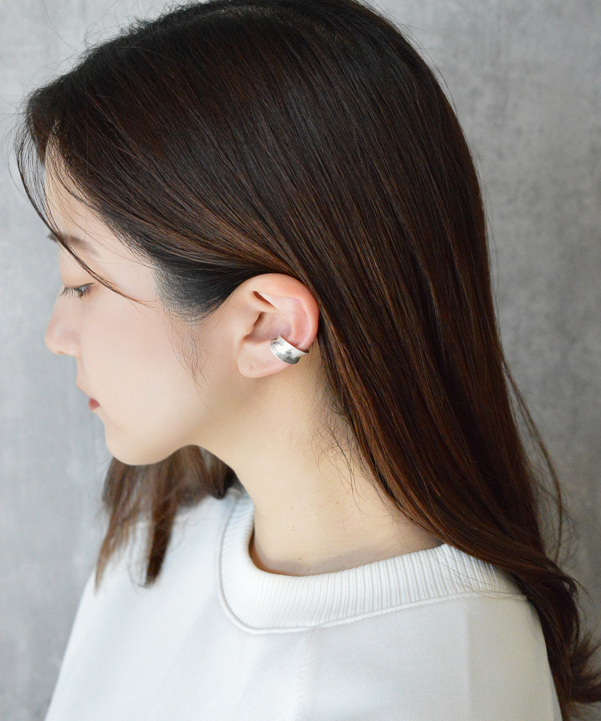 【earyear】Round Curl(matte) design Metal Hoop Ear Cuff<片耳用>