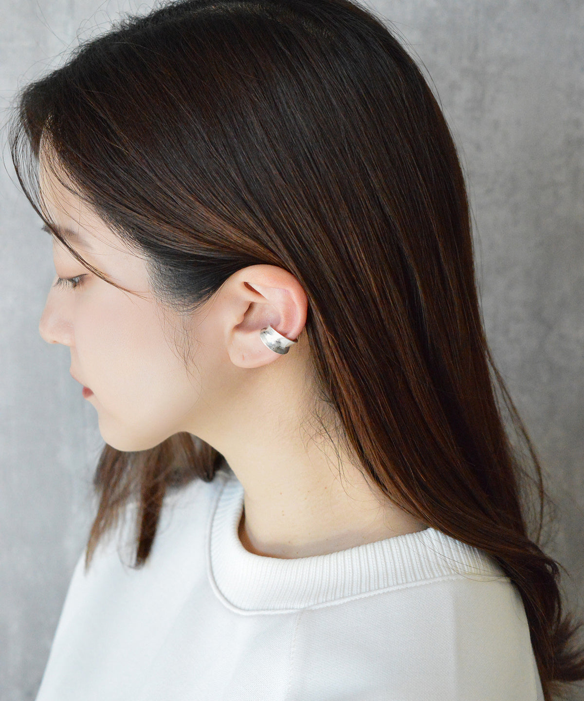 【earyear】Round Curl(matte) design Metal Hoop Ear Cuff<片耳用>