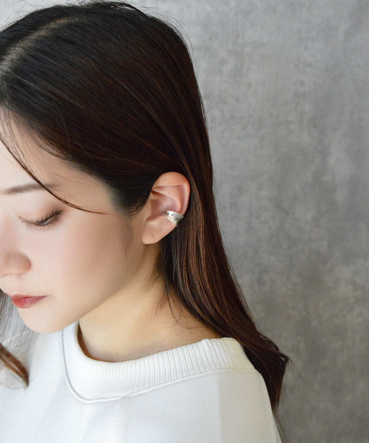 【earyear】Round Curl(matte) design Metal Hoop Ear Cuff<片耳用>