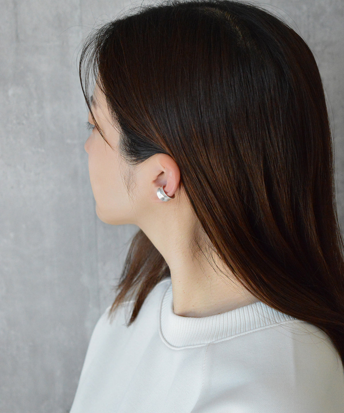 【earyear】Round Curl(matte) design Metal Hoop Ear Cuff<片耳用>