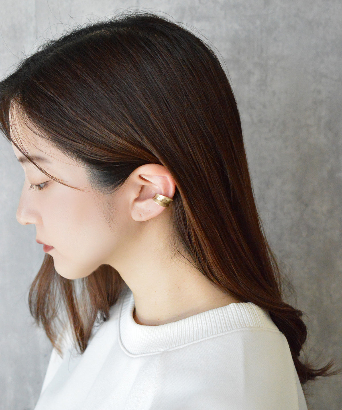 【earyear】Round Curl(matte) design Metal Hoop Ear Cuff<片耳用>