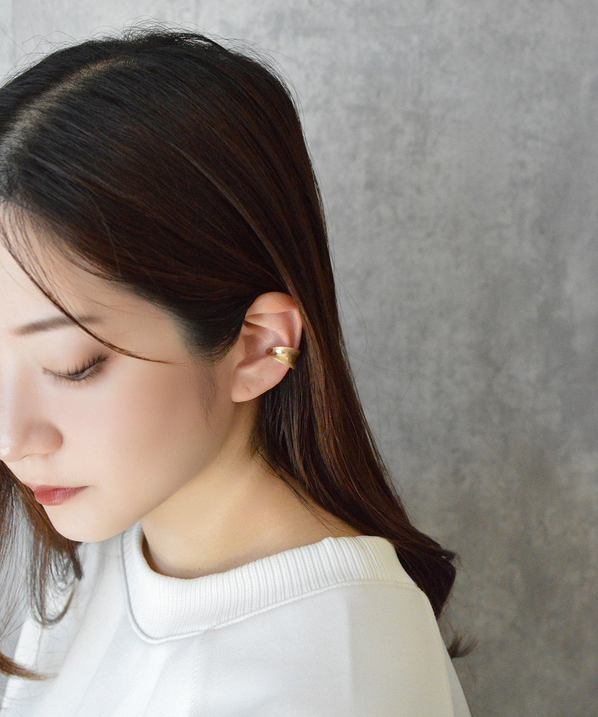 【earyear】Round Curl(matte) design Metal Hoop Ear Cuff<片耳用>