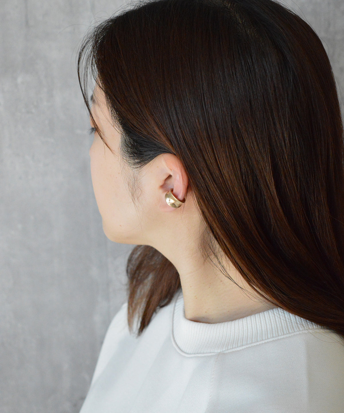 【earyear】Round Curl(matte) design Metal Hoop Ear Cuff<片耳用>