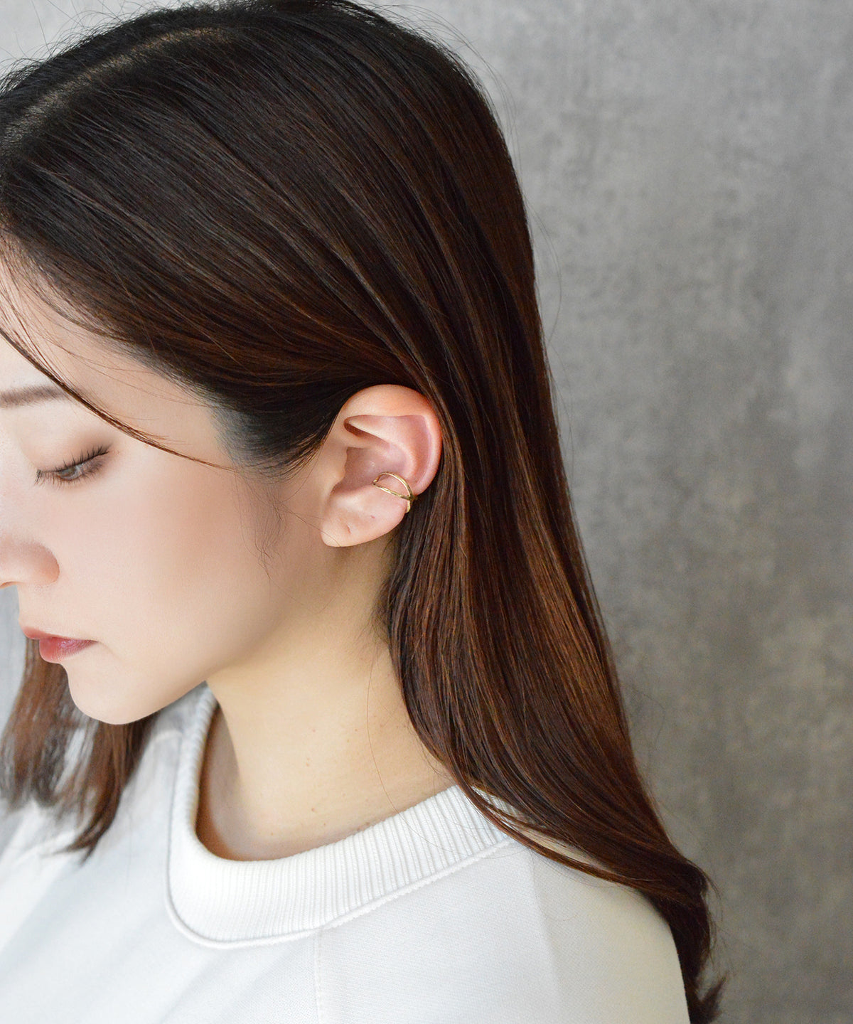 【earyear】String Cross design Metal Hoop Ear Cuff<片耳用>