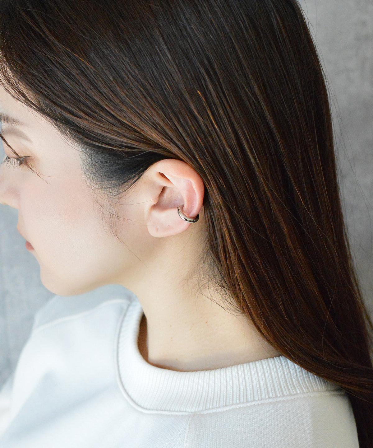 【earyear】Volume hoop Design Simple Metal Hoop Ear Cuff<片耳用>