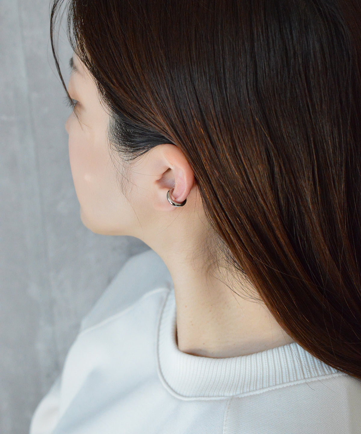 【earyear】Volume hoop Design Simple Metal Hoop Ear Cuff<片耳用>