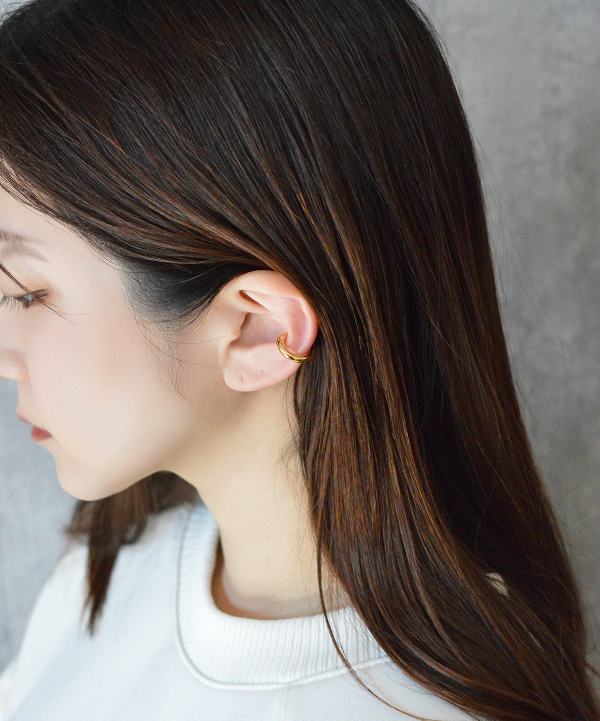 【earyear】Volume hoop Design Simple Metal Hoop Ear Cuff<片耳用>