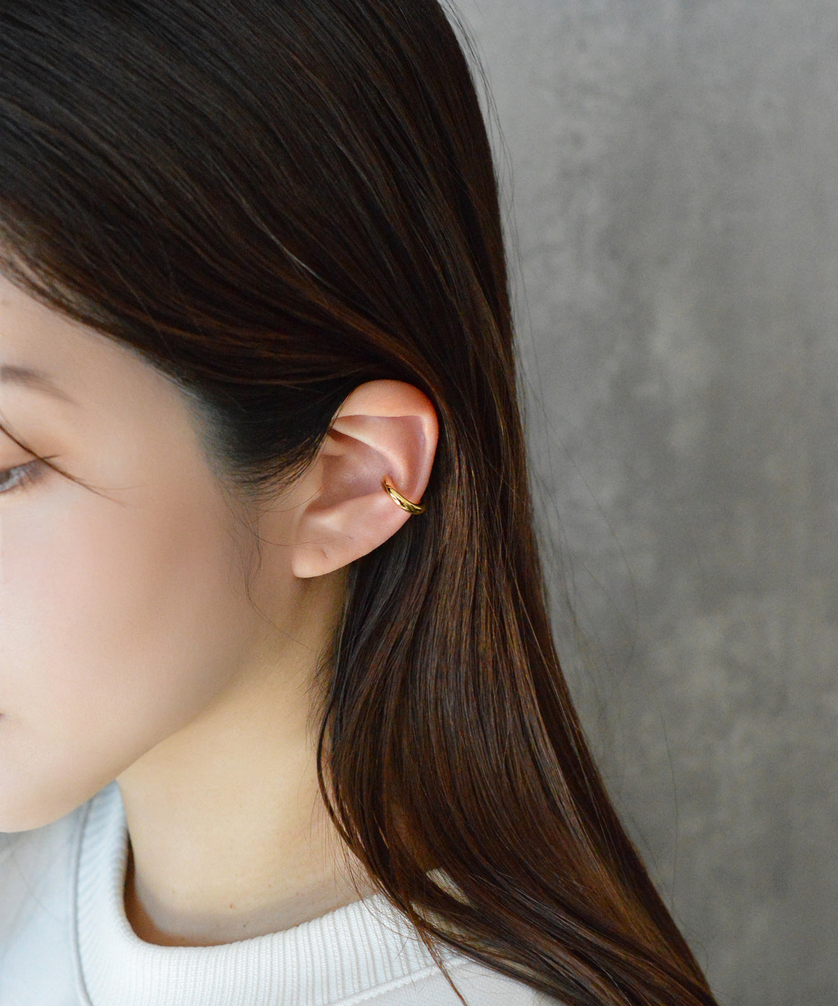 【earyear】Volume hoop Design Simple Metal Hoop Ear Cuff<片耳用>