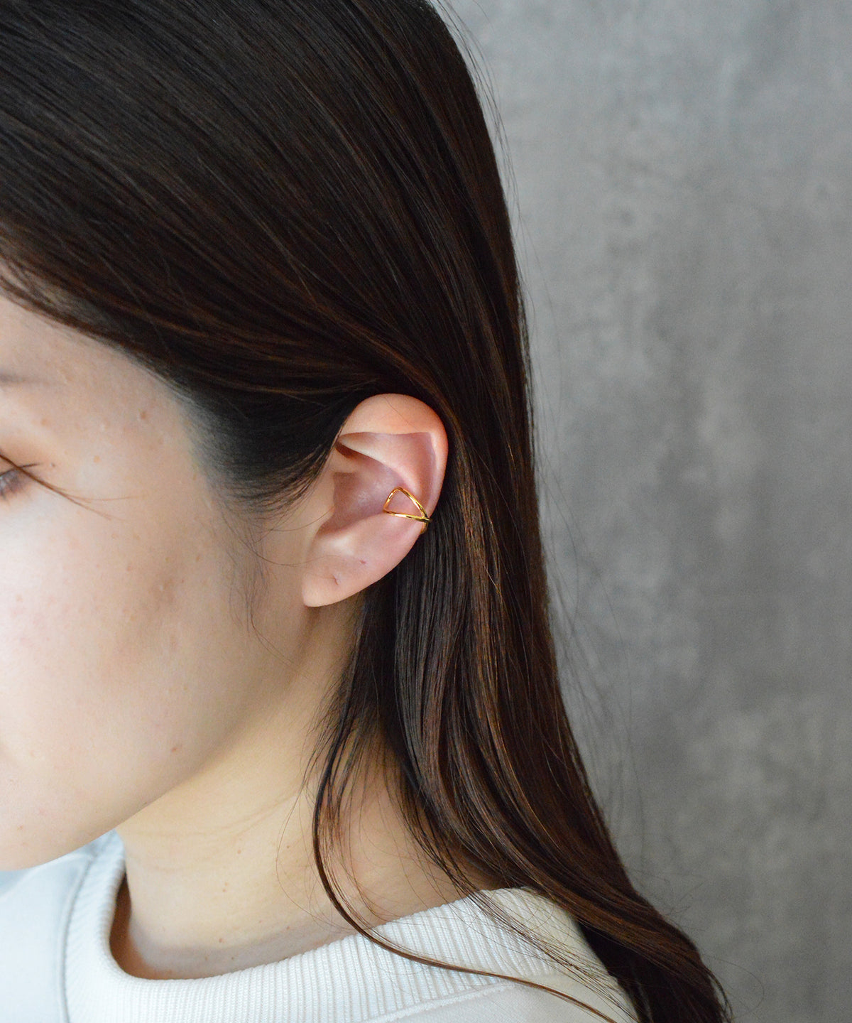 【earyear】String mini cross line Design Metal Hoop Ear Cuff v2<片耳用>