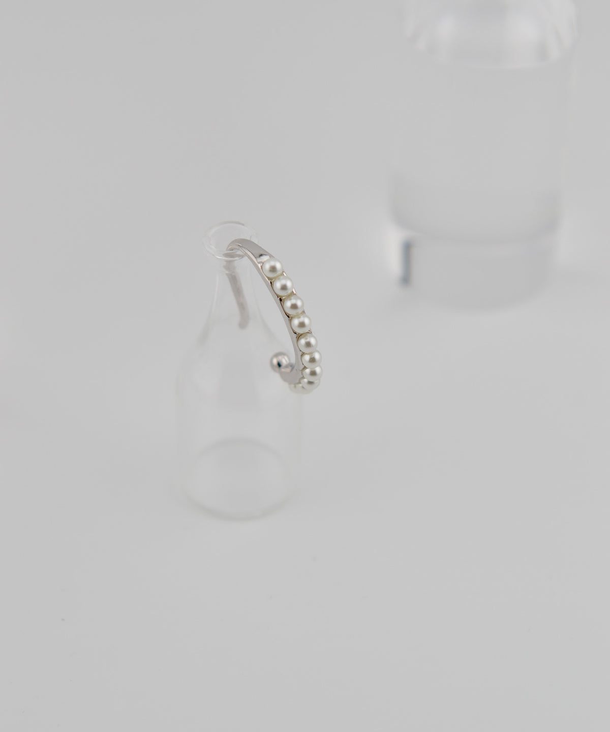 【earyear】Simple line pearl Design Metal W line Hoop Ear Cuff<片耳用>