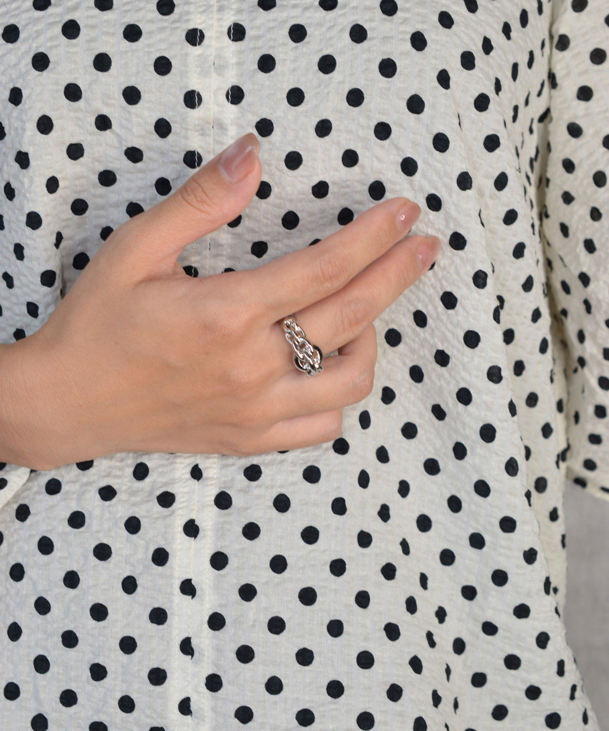 【earyear】Chunky Chain Layered Ring