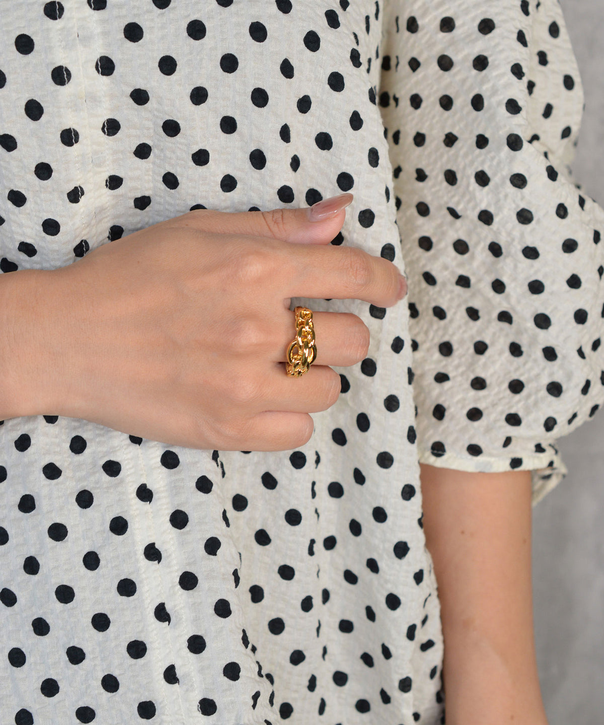 【earyear】Chunky Chain Layered Ring