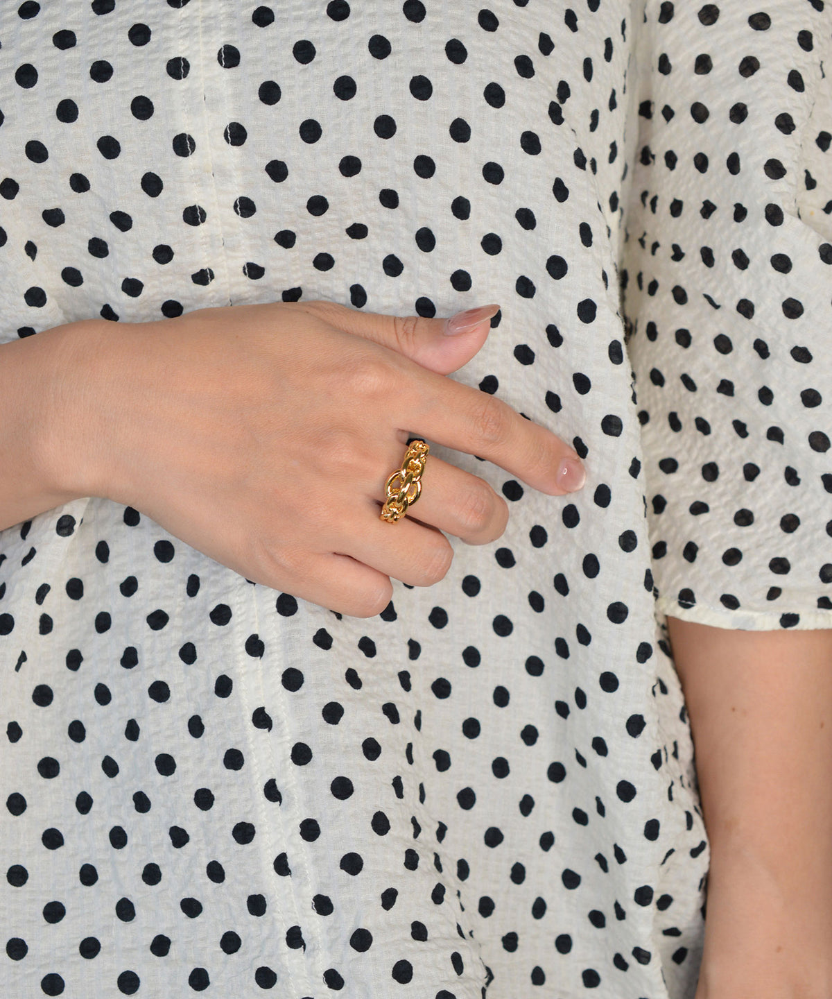 【earyear】Chunky Chain Layered Ring