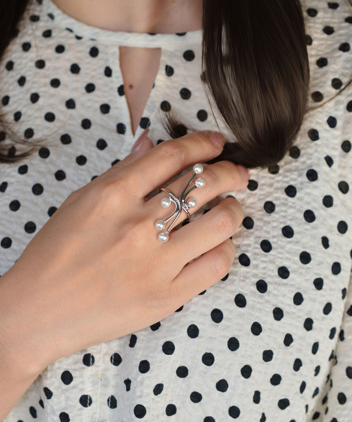 【earyear】Pearl Stem Ring