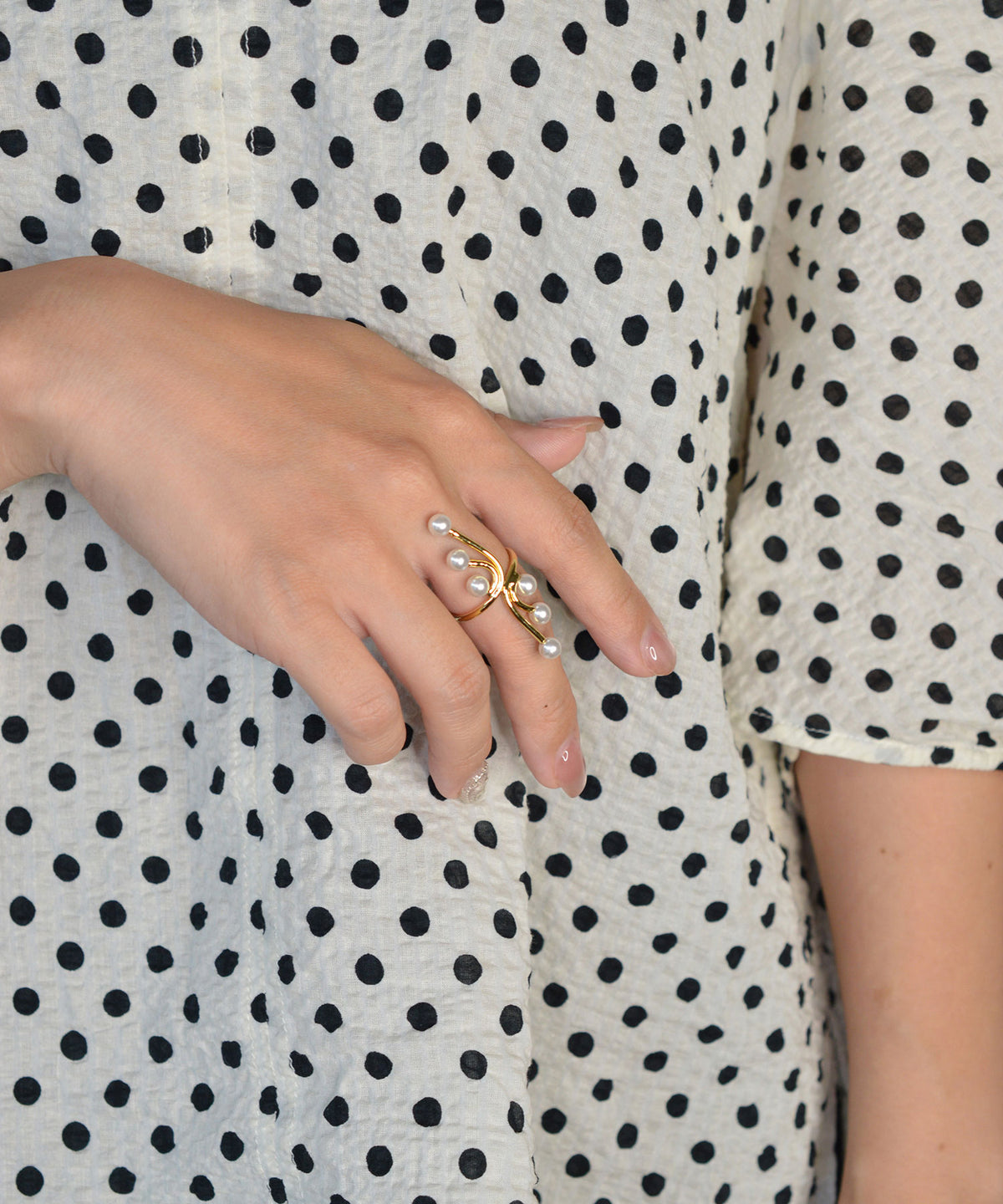 【earyear】Pearl Stem Ring