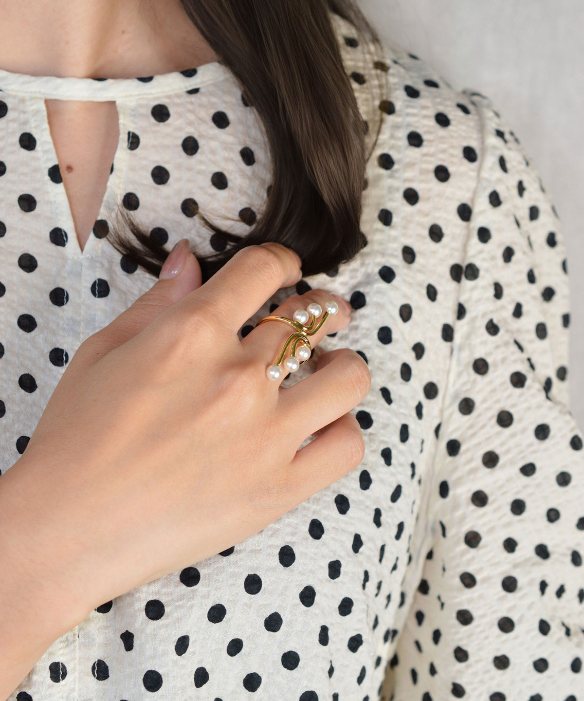 【earyear】Pearl Stem Ring