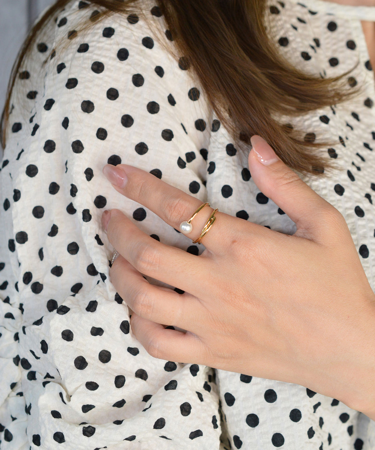 【earyear】Pearl Orbit Ring
