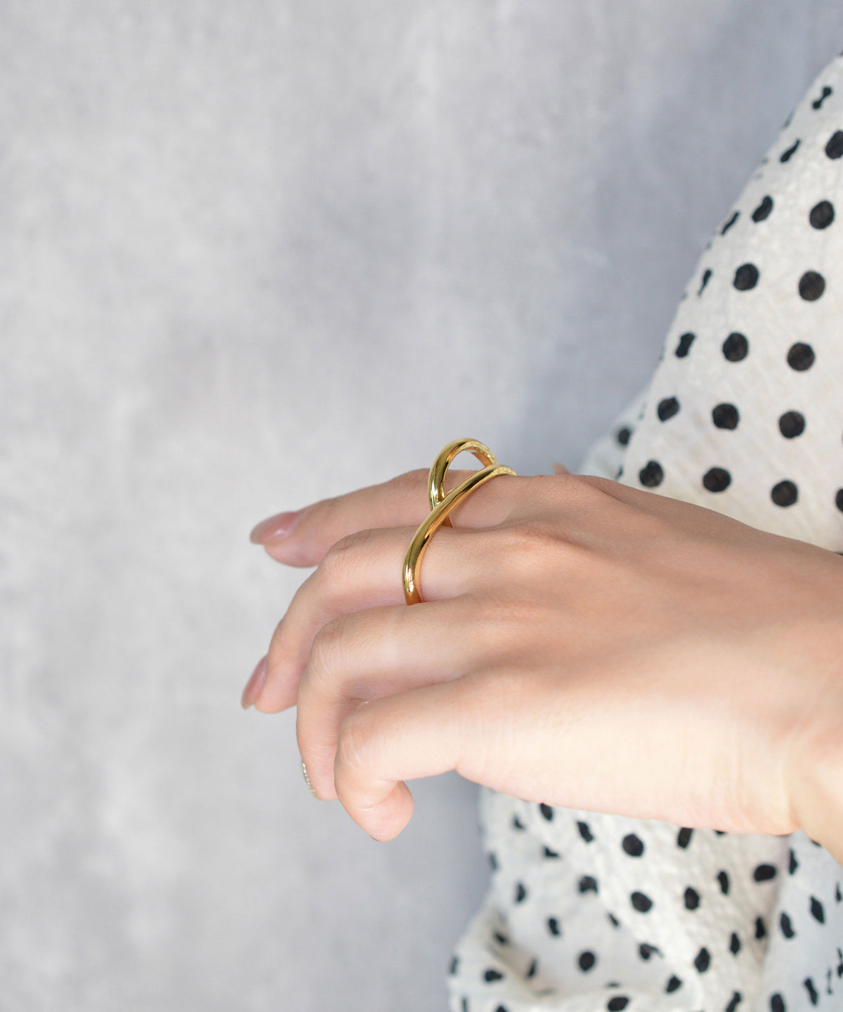 【earyear】Luna Wave Double Finger Ring