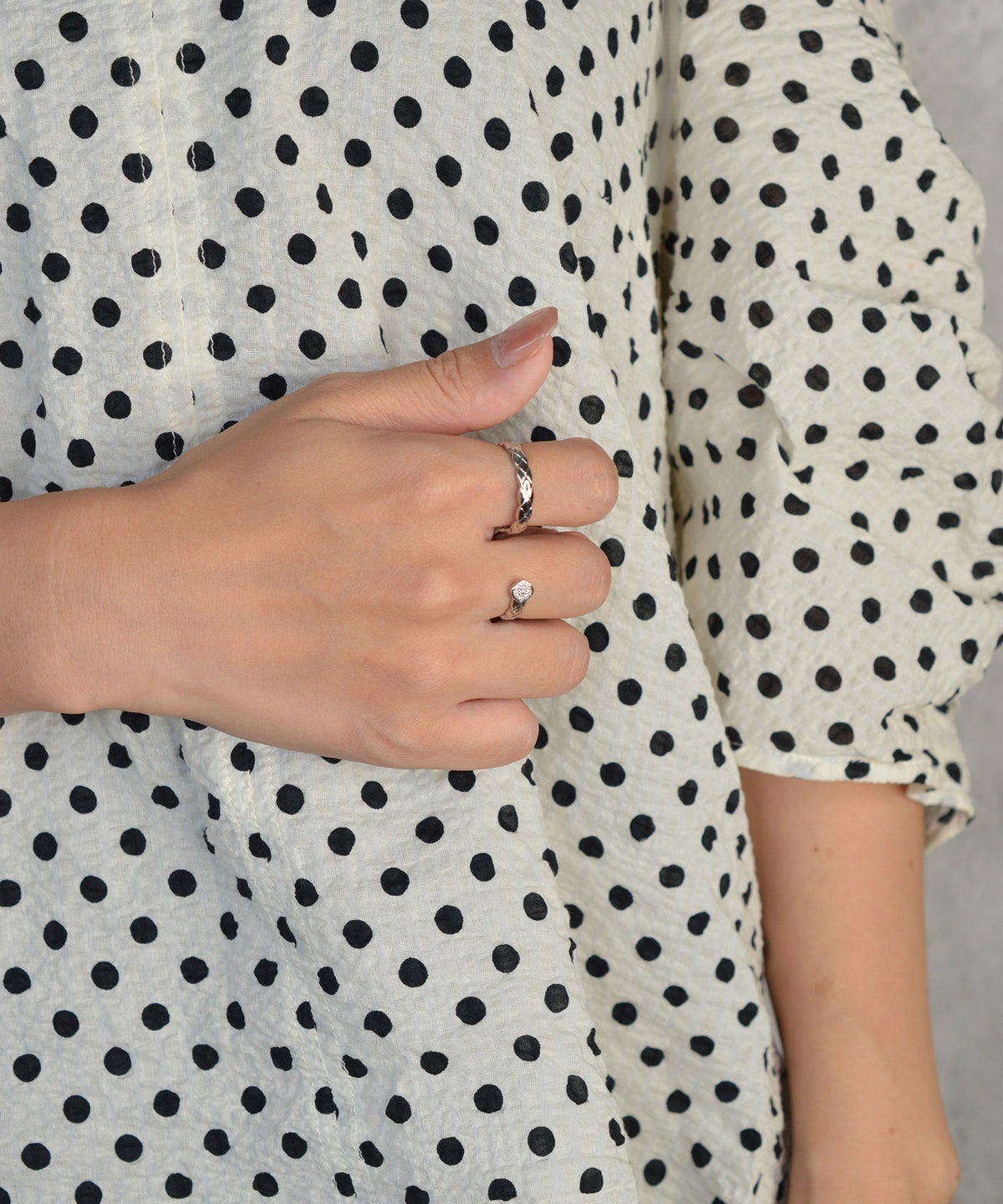 【earyear】Glint Quilt Double Finger Ring
