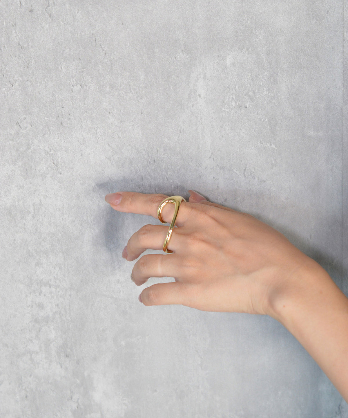 【earyear】Liquid Arc Double Finger Ring