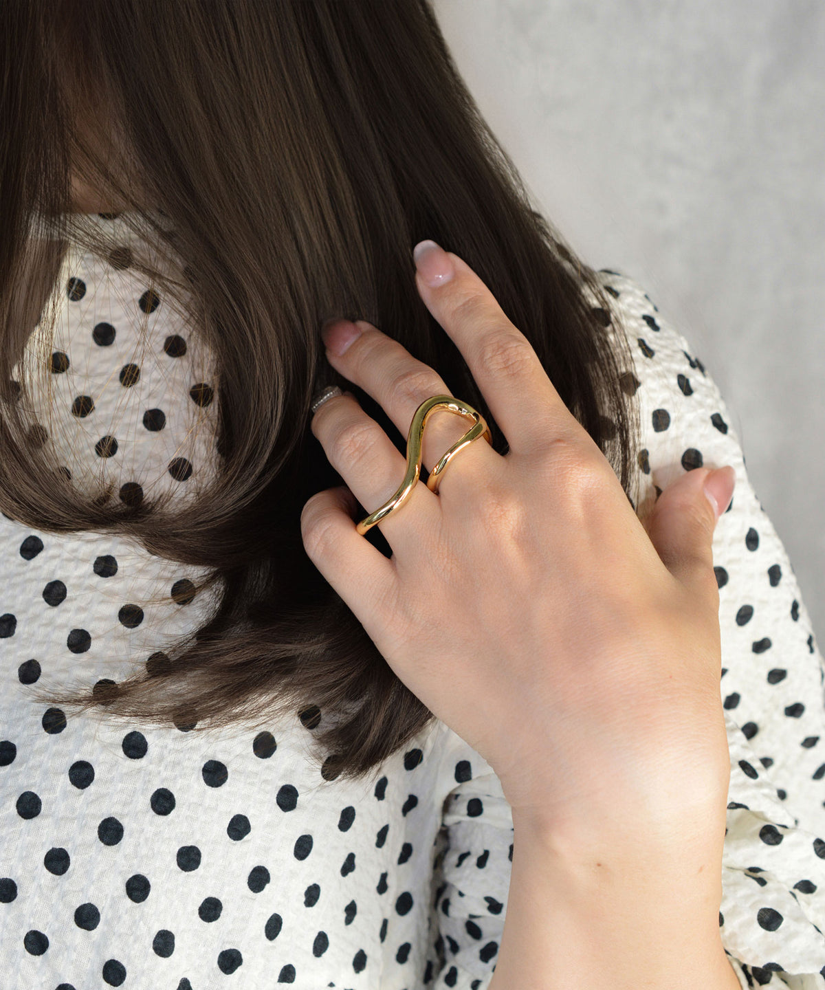 【earyear】Waveform Double Finger Ring
