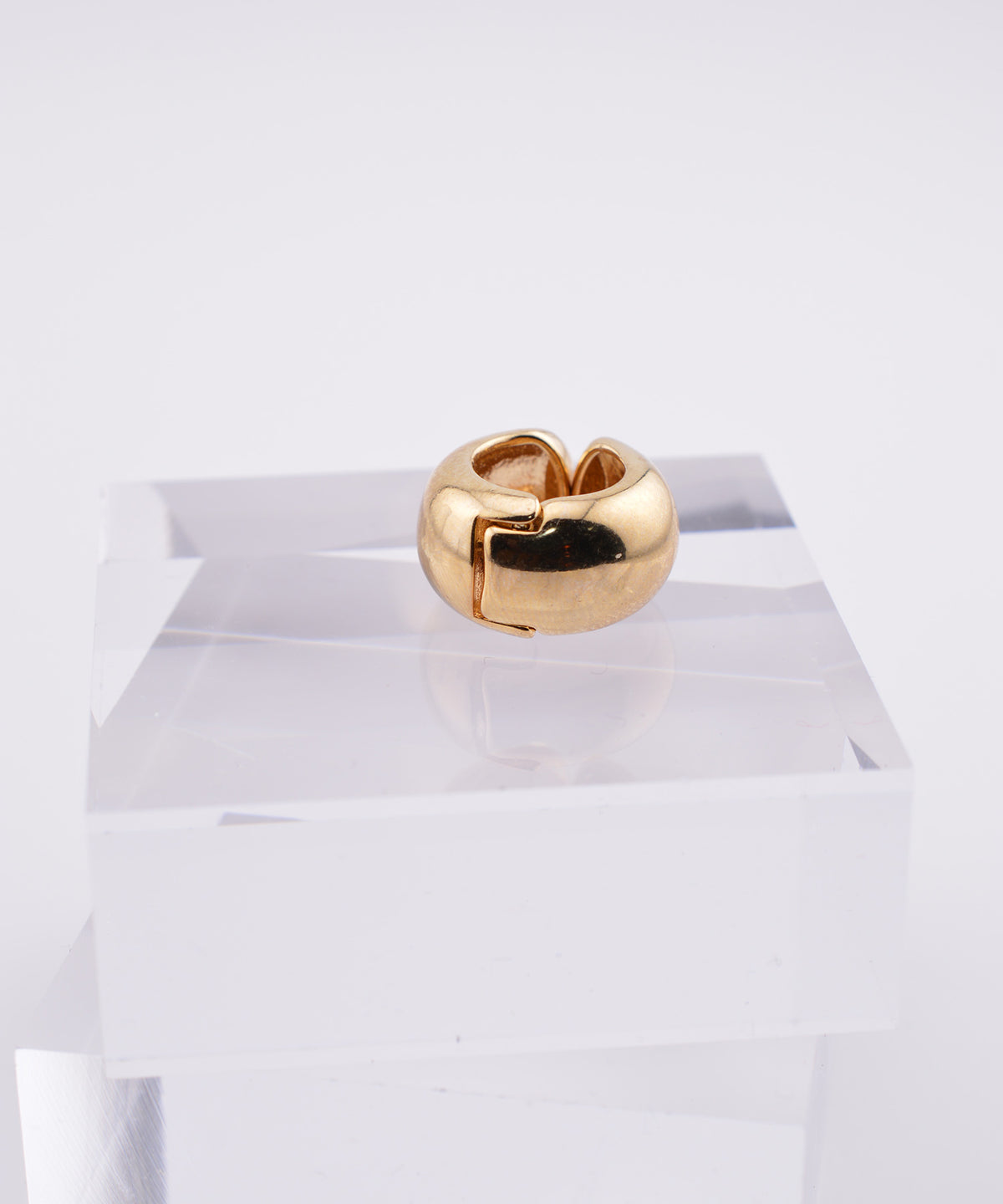 【earyear】Rounded Chunky Simple Metal Ear Cuff〈片耳用〉