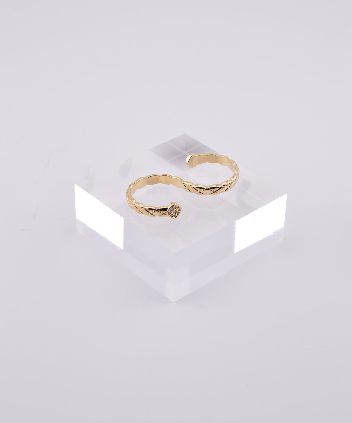 【earyear】Glint Quilt Double Finger Ring