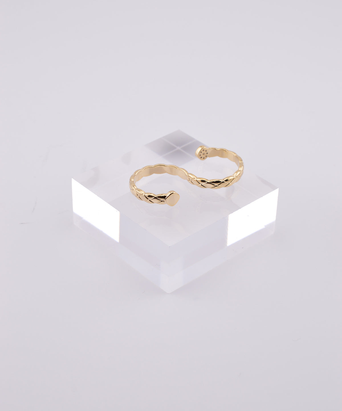 【earyear】Glint Quilt Double Finger Ring